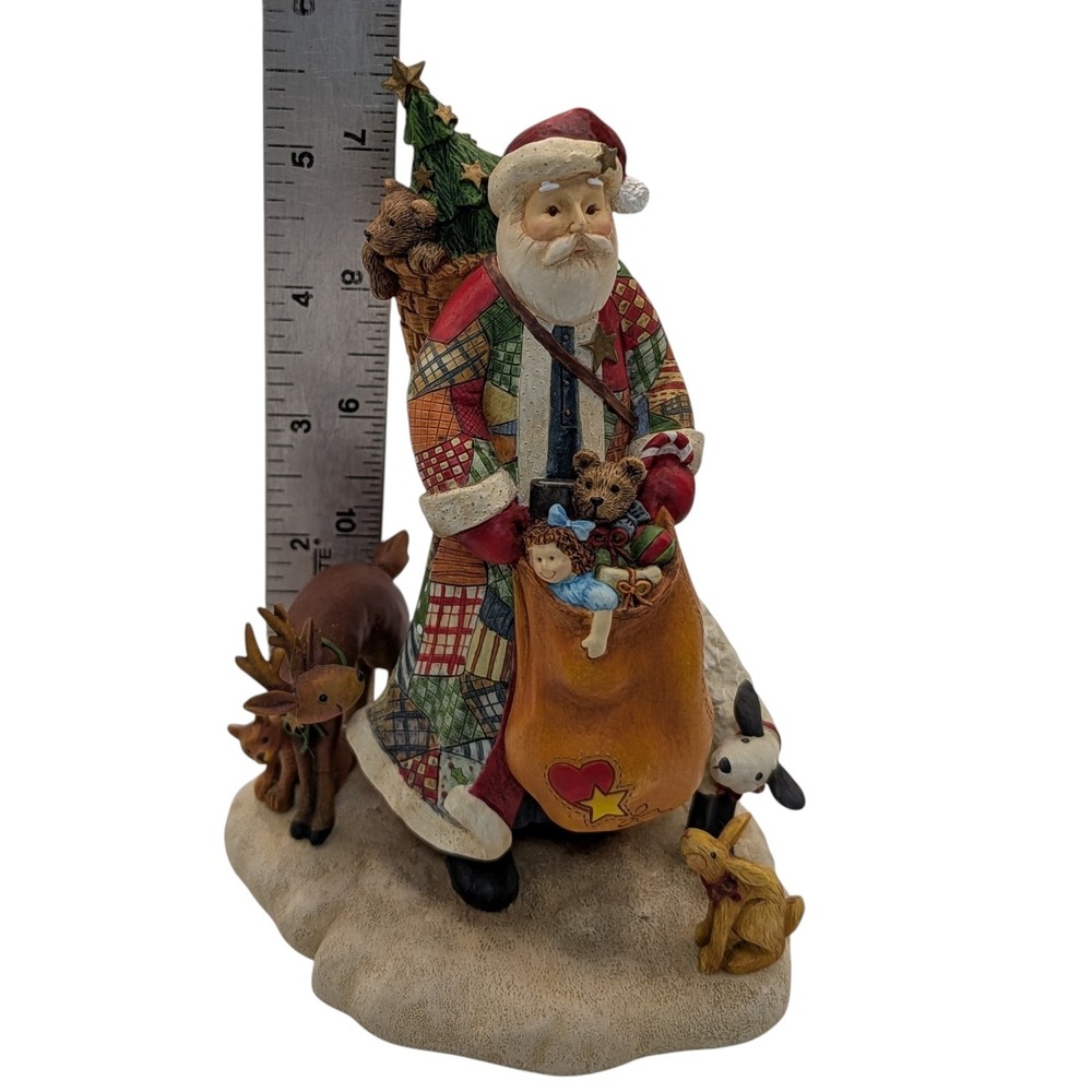 Lang and Wise Figurine Santas Generosity Patchwork Coat Box 1999 Ellen Stouffer - Picture 11 of 11